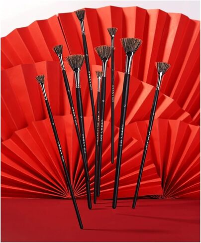 6pcs Brush Pen Set Fan Shape Art Supplies Painting Pen Oil Painting Brush Student Stationery in Saudi Arabia