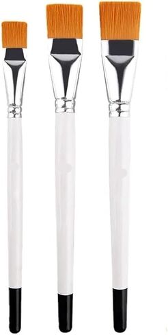 New Oil Painting Brush 3pcs Big Flat Head 3color Short Rod Set Nylon Hair Painting Watercolor Brush Student Acrylic Art Supplies(Orange) in Saudi Arabia