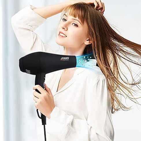 Professional Salon Grade Hair Dryer 1875W, Powerful Fast Drying Pro Negative Ionic & Infrared Blow Dryer, Low Noise Blow Dryer with Diffuser, Concentrator, Comb, 2 Speed & 3 Heat Settings in Saudi Arabia