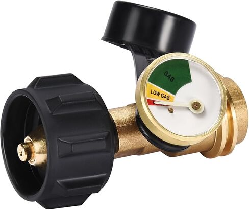 Champs Universal Propane Tank Gauge Detector for QCC1 / Type1 Propane Tank Cylinders Gas Pressure Meter [100% Solid Brass] in Kuwait
