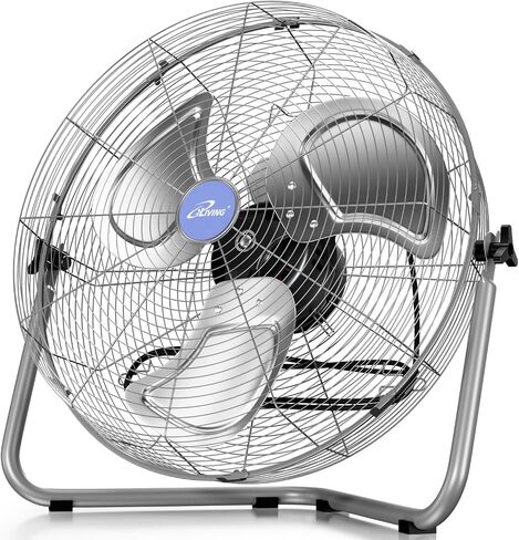 iLIVING ILG8F21 مروحة أرضية تربو عالية السرعة، 20 بوصة / 7500 CFM، فضي in Kuwait