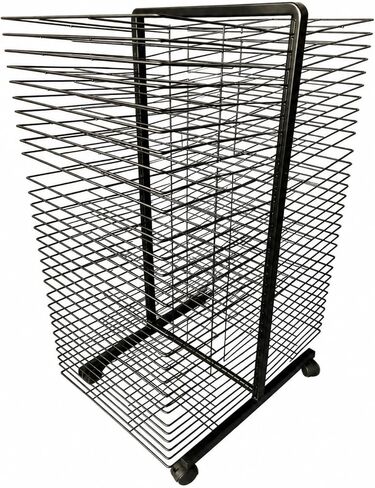 Artwork Rack with Wire Shelves Standing Double-Sided Art Rack Compact for Creative Workspaces, 60 Layer in Saudi Arabia
