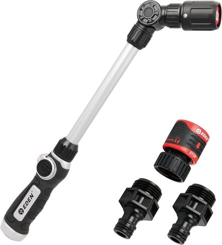 Eden 94621 PRO Metal 4-Pattern 18" Thumb-Control Turbo Watering Wand W/Quick Connect Starter Kit, 180-degree pivoting head in Kuwait