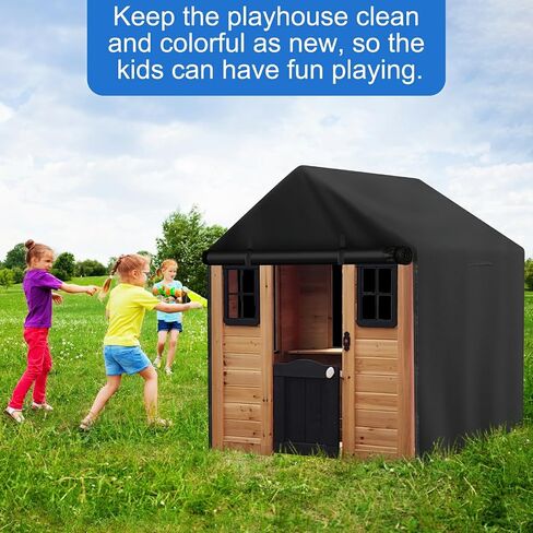 Outdoor Kids Playhouse Cover, 43" L x 47" W x 55" H Waterproof Cover for Backyard Wooden Playhouse, Heavy Duty Oxford Fabric All-Weather Protection with Zipper in Saudi Arabia
