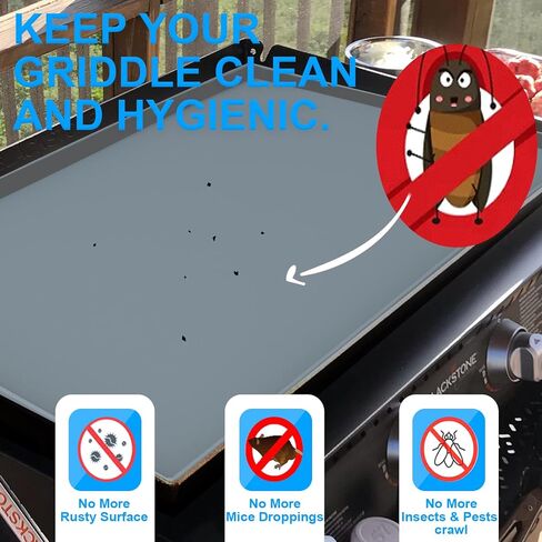 17" Silicone Mat for Blackstone Griddle Top, 100% Silicone Protective Mat Cover for Blackstone, Heavy Duty/Non Stick/Reusable Food-grade Silicone Grill Mat Protect Your Griddle from Dirt & Rust in Kuwait