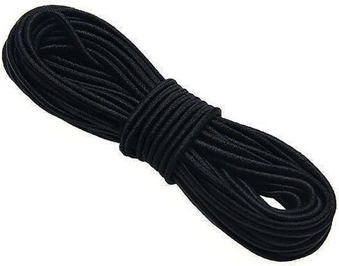 happylain 1/8 inch (3 mm) Round Black Elastic Cord 11 Yards in Saudi Arabia