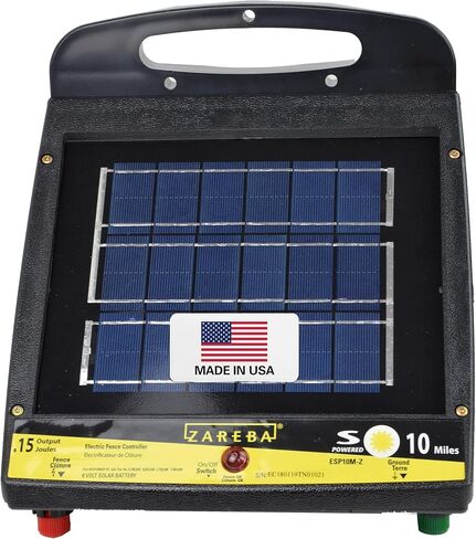 Zareba ESP10M-Z 10-Mile Solar Low Impedance Electric Fence Fence Charger & ITY-Z Standard Snug-Fitting T-Post Insulator, 25 per Bag in Kuwait