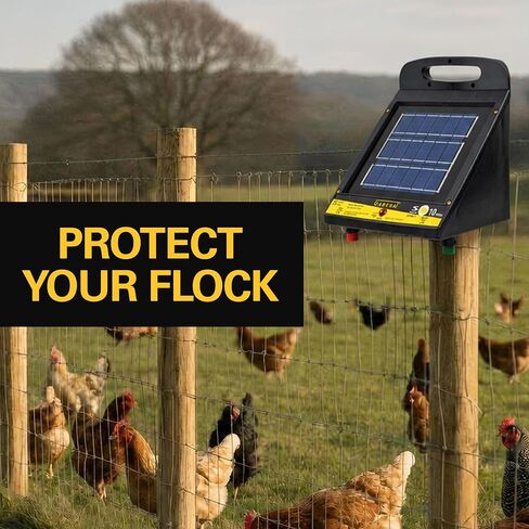 Zareba ESP10M-Z 10-Mile Solar Low Impedance Electric Fence Fence Charger & ITY-Z Standard Snug-Fitting T-Post Insulator, 25 per Bag in Kuwait