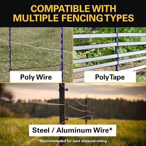 Zareba ESP10M-Z 10-Mile Solar Low Impedance Electric Fence Fence Charger & ITY-Z Standard Snug-Fitting T-Post Insulator, 25 per Bag in Kuwait