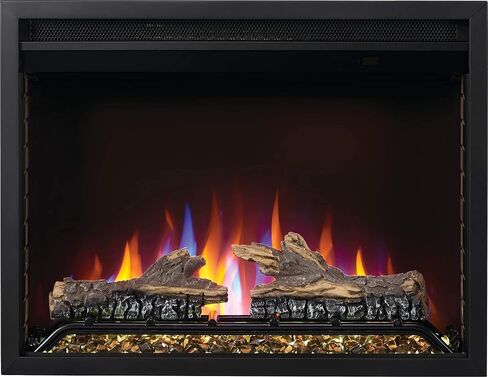 Napoleon Cineview 26 - NEFB26H - Built-in Electric Fireplace, 26-in, Black, Glass Front, Glass Crystal Ember Bed, Optional Burnt Oak Logs, 3 Flame Colors, 7 Ember Bed Colors in Saudi Arabia