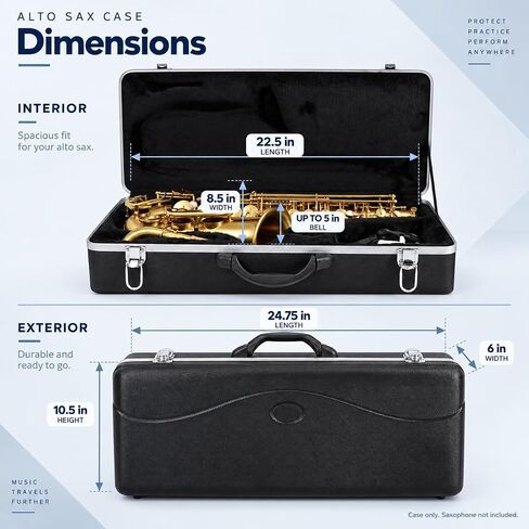 SKY Lightweight ABS Case for Modern Standard Alto Saxophone, Black in Saudi Arabia