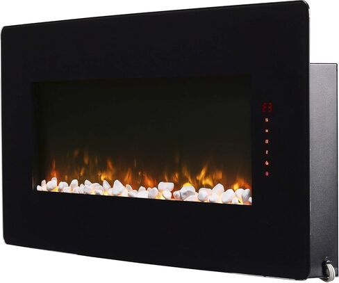مدفأة خطية كهربائية ديمبلكس وينسلو 48 بوصة مثبتة على الحائط/الطاولة (موديل: SWM4820)، 4777 وحدة حرارية بريطانية، 120 فولت، 1400 وات، أسود in Kuwait