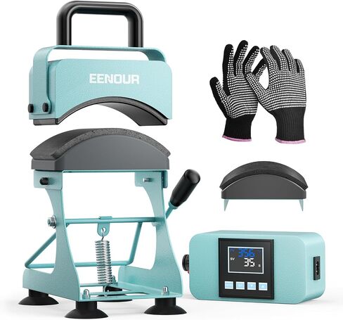 EENOUR Hat Press, Hat Heat Press Machine with 2 Platens & Caps Stretcher, Hat Press Heat Machine for Caps with Memory Mode, Precise Time and Temperature Control, Heat Transfer Printing for Caps, Hats in Kuwait