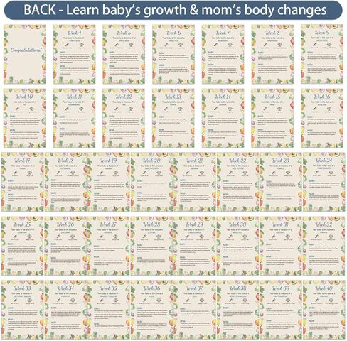 hongpar Pregnancy Milestone Cards - Locally Grown Farmers Market Baby Shower Decorations, Weekly Baby Growth Tracker, Fruit & Vegetables Baby Size Cards for Pregnancy Announcement Photos Gift in Saudi Arabia