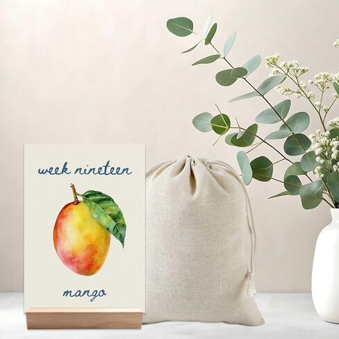 hongpar Pregnancy Milestone Cards - Locally Grown Farmers Market Baby Shower Decorations, Weekly Baby Growth Tracker, Fruit & Vegetables Baby Size Cards for Pregnancy Announcement Photos Gift in Saudi Arabia