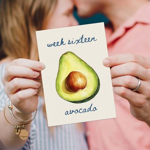 hongpar Pregnancy Milestone Cards - Locally Grown Farmers Market Baby Shower Decorations, Weekly Baby Growth Tracker, Fruit & Vegetables Baby Size Cards for Pregnancy Announcement Photos Gift in Saudi Arabia