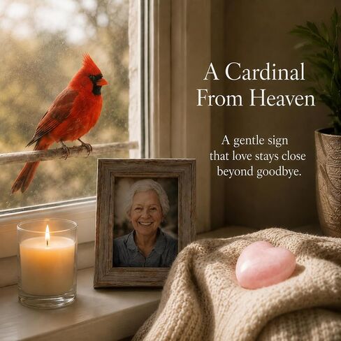 Cardinal Memorial Gift – A Little Hug From Heaven Rose Quartz Heart Keepsake with Message Card, Remembrance Gift for Loss of Loved One, Mom, Dad, Family Member, Friend (Rose Quartz) in Kuwait