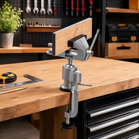 Fasmov Swivel 3" Universal Table Vise Tilts Rotate 360° Universal Work, Table Vice Portable for Workbench, Home, Drilling, Woodworking, and More, Green in Kuwait