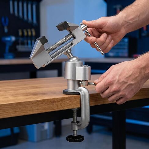 Fasmov Swivel 3" Universal Table Vise Tilts Rotate 360° Universal Work, Table Vice Portable for Workbench, Home, Drilling, Woodworking, and More, Green in Kuwait