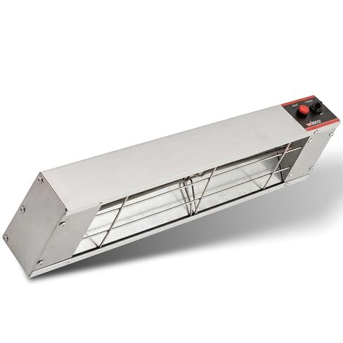 Winco ESH-24، سخان كهربائي مقاس 24 بوصة، 500 وات، 4.2 أمبير، جهاز تسخين الطعام بالأشعة تحت الحمراء بدرجة تجارية، محطات تسخين فضية in Kuwait