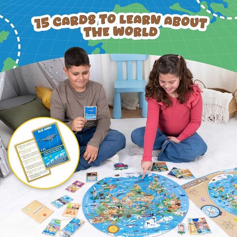 BONNYCO Giant Floor Puzzles for Kids World Map with 70 Large Pieces in Saudi Arabia