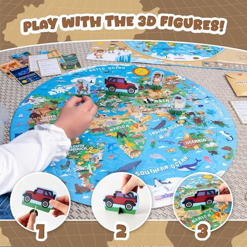 BONNYCO Giant Floor Puzzles for Kids World Map with 70 Large Pieces in Saudi Arabia