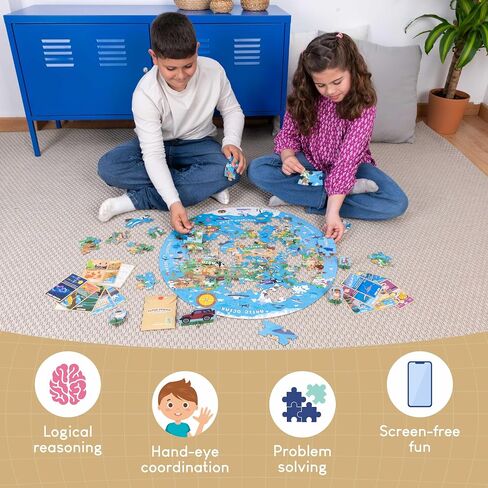 BONNYCO Giant Floor Puzzles for Kids World Map with 70 Large Pieces in Saudi Arabia