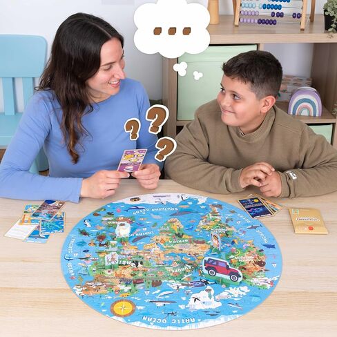 BONNYCO Giant Floor Puzzles for Kids World Map with 70 Large Pieces in Saudi Arabia