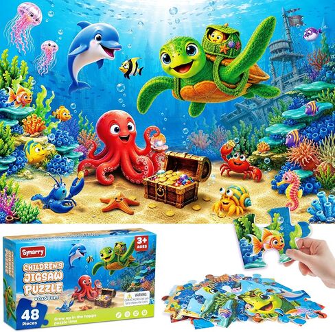 SYNARRY Ocean Floor Puzzles for Kids Ages 3-5, Large 48-Piece in Saudi Arabia