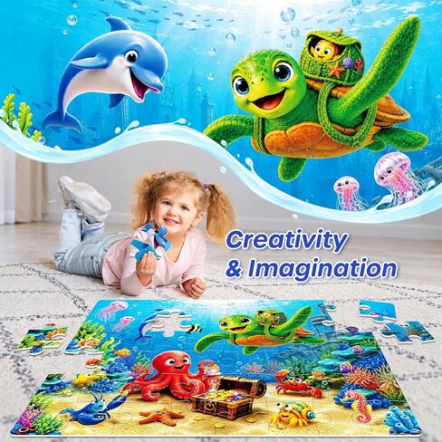 SYNARRY Ocean Floor Puzzles for Kids Ages 3-5, Large 48-Piece in Saudi Arabia