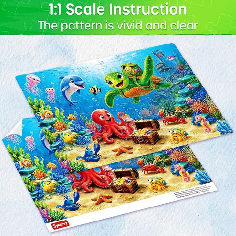 SYNARRY Ocean Floor Puzzles for Kids Ages 3-5, Large 48-Piece in Saudi Arabia