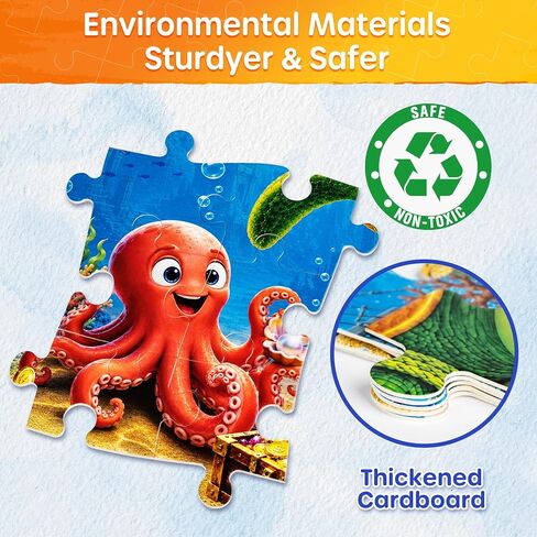 SYNARRY Ocean Floor Puzzles for Kids Ages 3-5, Large 48-Piece in Saudi Arabia