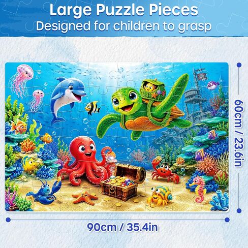 SYNARRY Ocean Floor Puzzles for Kids Ages 3-5, Large 48-Piece in Saudi Arabia