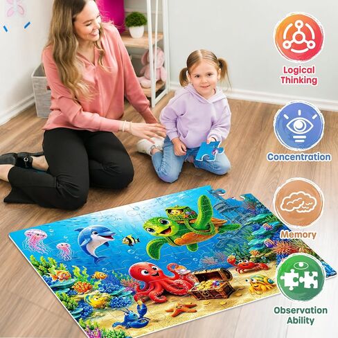 SYNARRY Ocean Floor Puzzles for Kids Ages 3-5, Large 48-Piece in Saudi Arabia
