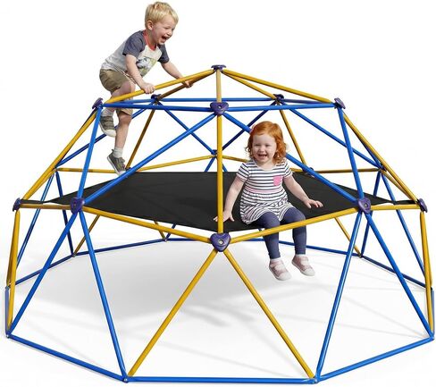 RIKADE 10FT Climbing Dome with Hammock for Kids 3+ – 880LBS Capacity Anti-Rust Steel Frame, CPC Certified, Indoor Outdoor Jungle Gym Playground, Easy Assembly Backyard Play Equipment in Saudi Arabia