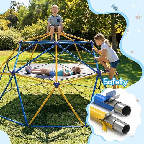 RIKADE 10FT Climbing Dome with Hammock for Kids 3+ – 880LBS Capacity Anti-Rust Steel Frame, CPC Certified, Indoor Outdoor Jungle Gym Playground, Easy Assembly Backyard Play Equipment in Saudi Arabia