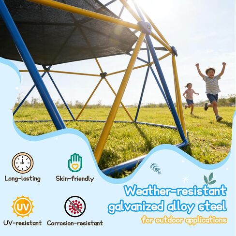 RIKADE 10FT Climbing Dome with Hammock for Kids 3+ – 880LBS Capacity Anti-Rust Steel Frame, CPC Certified, Indoor Outdoor Jungle Gym Playground, Easy Assembly Backyard Play Equipment in Saudi Arabia