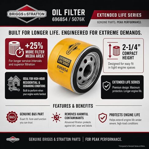 Briggs & Stratton 696854 Oil Filter Replacement for Models 79589, 92134GS, 92134 and 695396 in Kuwait