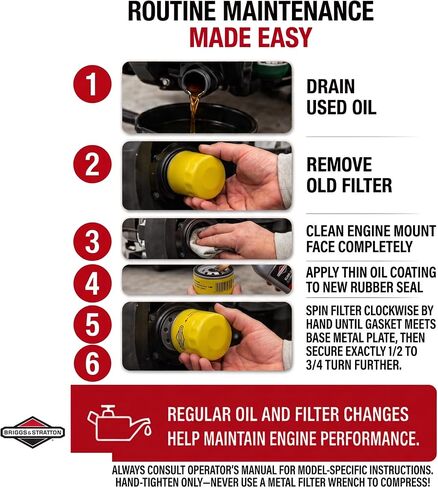 Briggs & Stratton 696854 Oil Filter Replacement for Models 79589, 92134GS, 92134 and 695396 in Kuwait