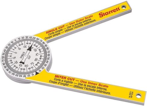 Starrett Plastic Miter Protractor Angle Finder with Two Laser Engraved Scales - Ideal for Carpenters, Plumbers and DIY Home Improvement -7" Length - 505P-7 in Kuwait