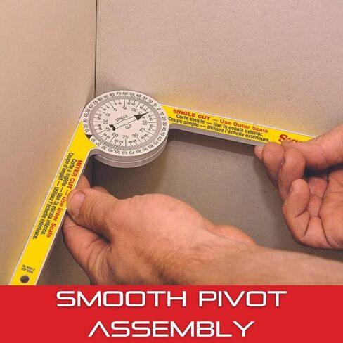 Starrett Plastic Miter Protractor Angle Finder with Two Laser Engraved Scales - Ideal for Carpenters, Plumbers and DIY Home Improvement -7" Length - 505P-7 in Kuwait