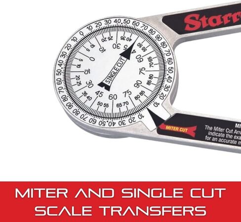 Starrett Plastic Miter Protractor Angle Finder with Two Laser Engraved Scales - Ideal for Carpenters, Plumbers and DIY Home Improvement -7" Length - 505P-7 in Kuwait