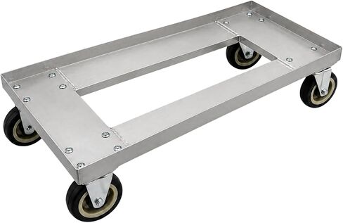 F&L Heavy Duty Aluminum Milk Crate Dolly with Casters, 14" x 28" Commercial Rolling Crate Cart, Heavy Duty Wheeled Platform for Warehouse, Storage, Moving, Transport & Material Handling. in Saudi Arabia