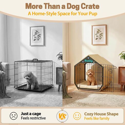 EasyCom 25.5" Dog Crate Furniture, Modern Decorative Kennels Indoor(DC110) in Saudi Arabia