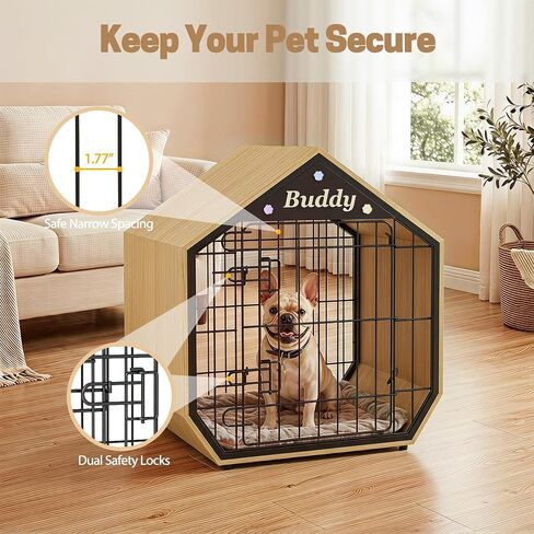 EasyCom 25.5" Dog Crate Furniture, Modern Decorative Kennels Indoor(DC110) in Saudi Arabia