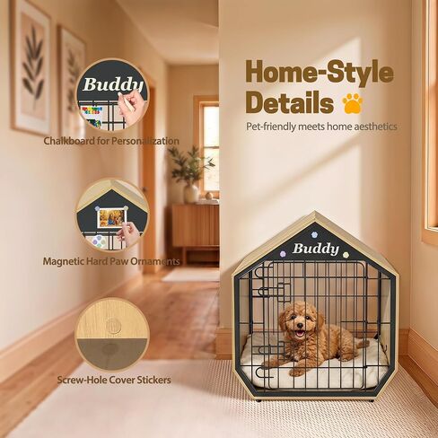 EasyCom 25.5" Dog Crate Furniture, Modern Decorative Kennels Indoor(DC110) in Saudi Arabia