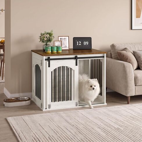 CHOEZON 31.5" Dog Crate Furniture, Heavy Duty Dog Kennel with Barn Door in Saudi Arabia