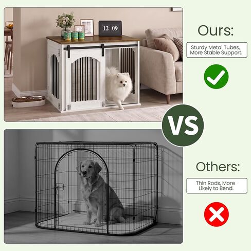 CHOEZON 31.5" Dog Crate Furniture, Heavy Duty Dog Kennel with Barn Door in Saudi Arabia