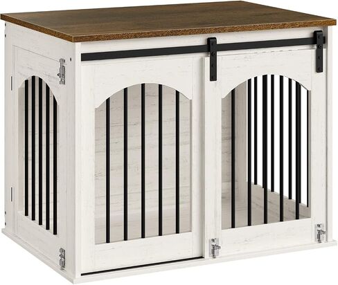 CHOEZON 31.5" Dog Crate Furniture, Heavy Duty Dog Kennel with Barn Door in Saudi Arabia