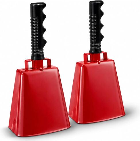 Cowbells with Handles, Red Noise Makers Set (9.5 Inches, 2-Pack) in Kuwait